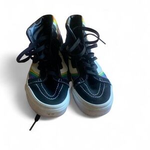 Vans Sk8-Hi Reissue Refract high top skaters size 7.5 wo black sneakers shoes